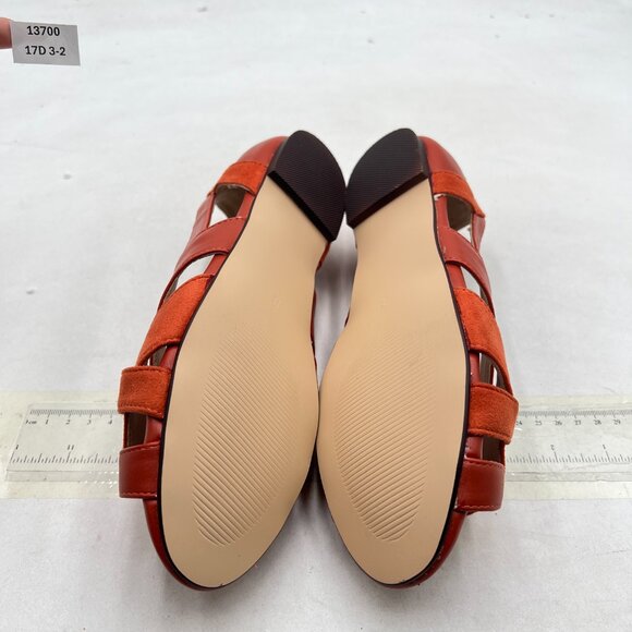 YDN Brown Braid Pumps Cutout Sandals Slip On Flats Peep Toe Party Dressy Prom - Picture 7 of 8